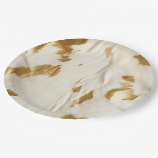 Goud Wit Koeienhuid Papieren Bordje (Gekanteld)