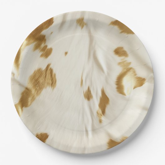 Goud Wit Koeienhuid Papieren Bordje (Voorkant)