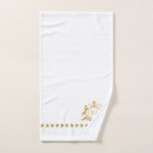 Goud Wit Koninklijke Rollen Kroonpaarden Monogram Bad Handdoek (Handdoek)