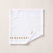 Goud Wit Koninklijke Rollen Kroonpaarden Monogram Bad Handdoek (Wasdoekje)