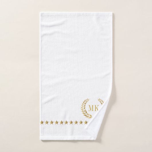 Goud Wit Laurel Wreath Monogram Bad Handdoek (Handdoek)