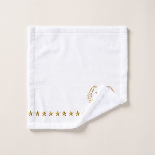 Goud Wit Laurel Wreath Monogram Bad Handdoek (Wasdoekje)