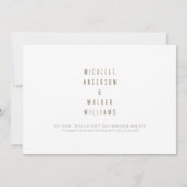 Goud & Wit Lg. Monogram Bruiloft Bewaar de datum Save The Date (Achterkant)