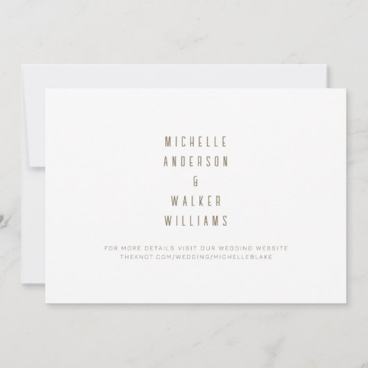 Goud & Wit Lg. Monogram Bruiloft Bewaar de datum Save The Date (Achterkant)