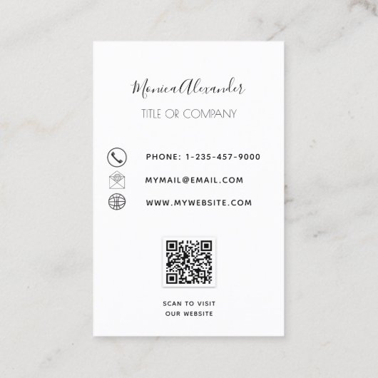 Goud wit logo QR-code professioneel Visitekaartje (Achterkant)