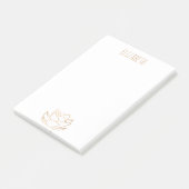 Goud wit Lotus Aqua Blue Post-it® Notes (Schuin)