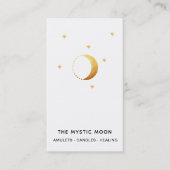 *~* Goud Wit - Lunar Stars Mystic Moon Luna Visitekaartje (Voorkant)