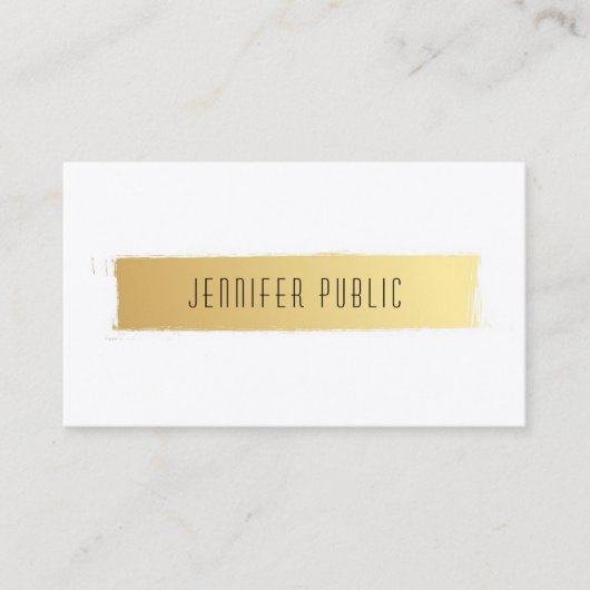 Goud Wit Luxe Moderne Professionele Sjabloon Visitekaartje (Voorkant)