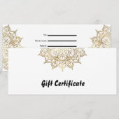Goud & Wit Mandala Elegant Cadeaubon Kaart (Voorkant / Achterkant)