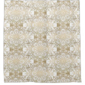 Goud & Wit Mandala Elegante Chic Modern Glam Douchegordijn (Voorkant)