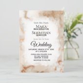 *~* Goud Wit Marmer Artistieke AR2 Huwelijk Kaart (Staand voorkant)