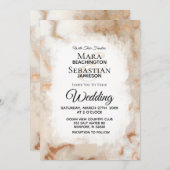 *~* Goud Wit Marmer Artistieke AR2 Huwelijk Kaart (Voorkant / Achterkant)