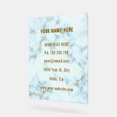 Goud Wit Marmer Custom Business Acryl Sign Acryl Bord (Hoek)