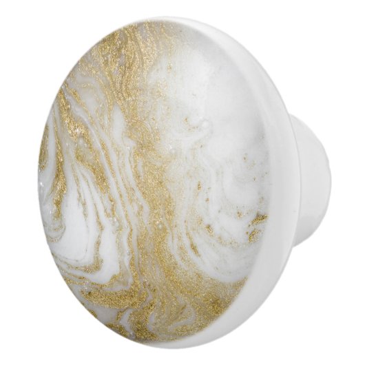 GOUD WIT MARMER CUSTOM KERAMISCHE KNOP (Rechts)