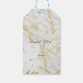 Goud & Wit Marmer Glam Elegante Moderne Aanpassing Cadeaulabel (Achterkant)