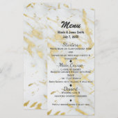 Goud & Wit Marmer Glam Elegante Ontwerper Menu (Voorkant / Achterkant)