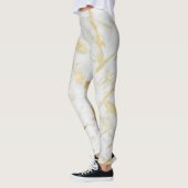 Goud & Wit Marmer Glam Modern Chic Designer Leggings (Links)