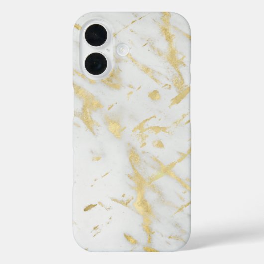 Goud & Wit Marmer Glam Moderne Ontwerperstijl Case-Mate iPhone Case (Achterkant)