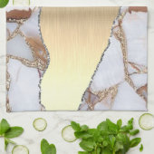Goud Wit Marmer Glanzende Steen Glitter Theedoek (Gevouwen)
