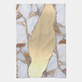 Goud Wit Marmer Glanzende Steen Glitter Theedoek (Verticaal)