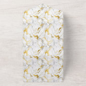 Goud wit marmeren bruiloft all in one uitnodiging (Buitenkant)