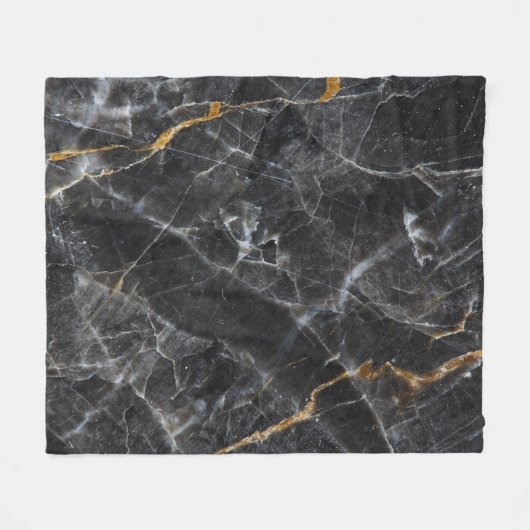Goud Wit Marmeren Textuur Ontwerp Fleece Deken (Voorkant (Horizontaal))