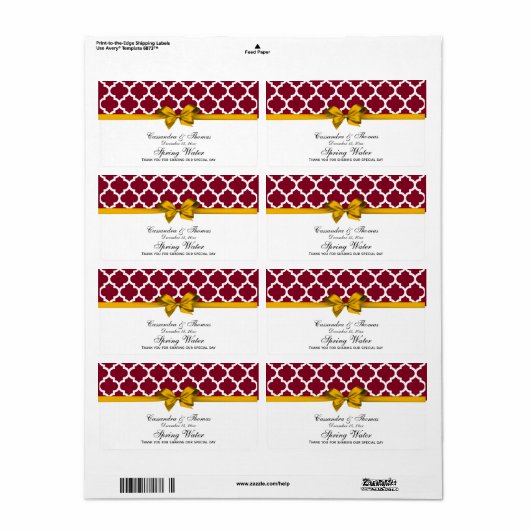 Goud, wit Marokkaans grijs label (Full Sheet)