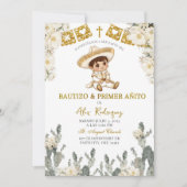 Goud Wit Mexicaans Bautizo Y Primer Anito Kaart (Voorkant)