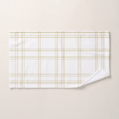 Goud & Wit Minimaal Modern Ruitpatroon Bad Handdoek (Handdoek)