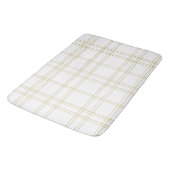 Goud & Wit Minimaal Modern Ruitpatroon Badmat (Gekanteld)