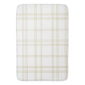 Goud & Wit Minimaal Modern Ruitpatroon Badmat (Voorkant Verticaal)