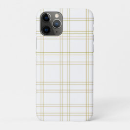 Goud & Wit Minimaal Modern Ruitpatroon Case-Mate iPhone Case
