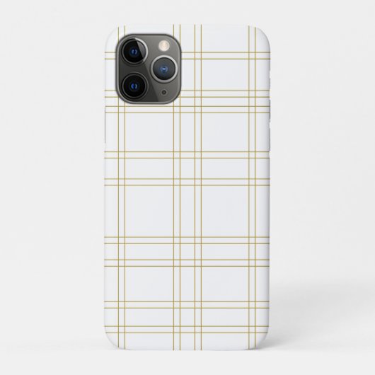 Goud & Wit Minimaal Modern Ruitpatroon Case-Mate iPhone Case (Achterkant)