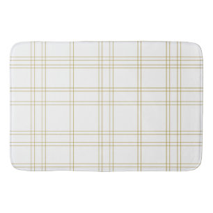Goud & Wit Minimal Modern Geruit Schoon Patroon Badmat