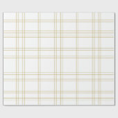 Goud & Wit Minimal Modern Geruit Schoon Patroon Cadeaupapier (Vlak)