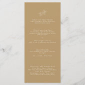 Goud Wit Minimale Kersenbloesem Monogram Kam Menu (Achterkant)
