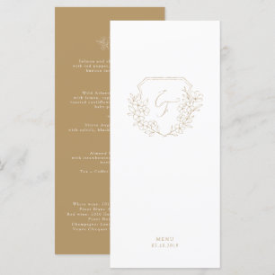 Goud Wit Minimale Kersenbloesem Monogram Kam Menu