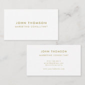Goud Wit Minimalistisch Modern Professioneel Visitekaartje (Voorkant / Achterkant)