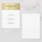 Goud Wit Minimalistische Sjabloon Professioneel Mo Visitekaartje (Voorkant / Achterkant)