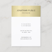 Goud Wit Minimalistische Sjabloon Professioneel Mo Visitekaartje (Voorkant)
