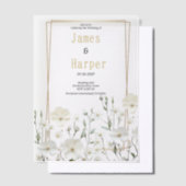 Goud wit mint delicate bloemige Huwelijk Vellum Uitnodigingen (Offset)