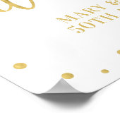Goud & Wit | Modern Confetti Welkom Feestbord Poster (Hoek)