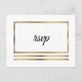 Goud | Wit Modern Eenvoudig Elegant RSVP-Tussenvoe Uitnodiging Briefkaart (Voorkant)