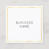 Goud Wit Modern Elegant Eenvoudig Bedrijf Vierkante Visitekaartje (Voorkant)