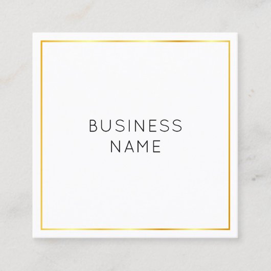 Goud Wit Modern Elegant Eenvoudig Bedrijf Vierkante Visitekaartje (Voorkant)