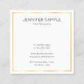 Goud Wit Modern Elegant Eenvoudig Bedrijf Vierkante Visitekaartje (Achterkant)