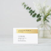 Goud Wit Modern Elegant Eenvoudige Sjabloon Luxe Visitekaartje (Staand voorkant)