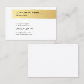 Goud Wit Modern Elegant Eenvoudige Sjabloon Luxe Visitekaartje (Voorkant / Achterkant)