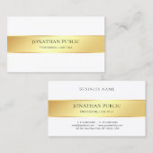 Goud Wit Modern Elegant Professionele Sjabloon Visitekaartje (Voorkant / Achterkant)