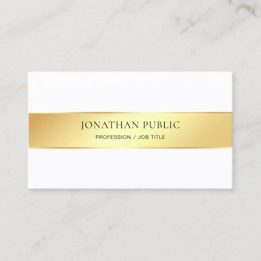 Goud Wit Modern Elegant Professionele Sjabloon Visitekaartje (Voorkant)